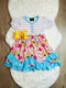Bowtism School Time Bus Ruffled Dress with Matching Bow - Bowtism